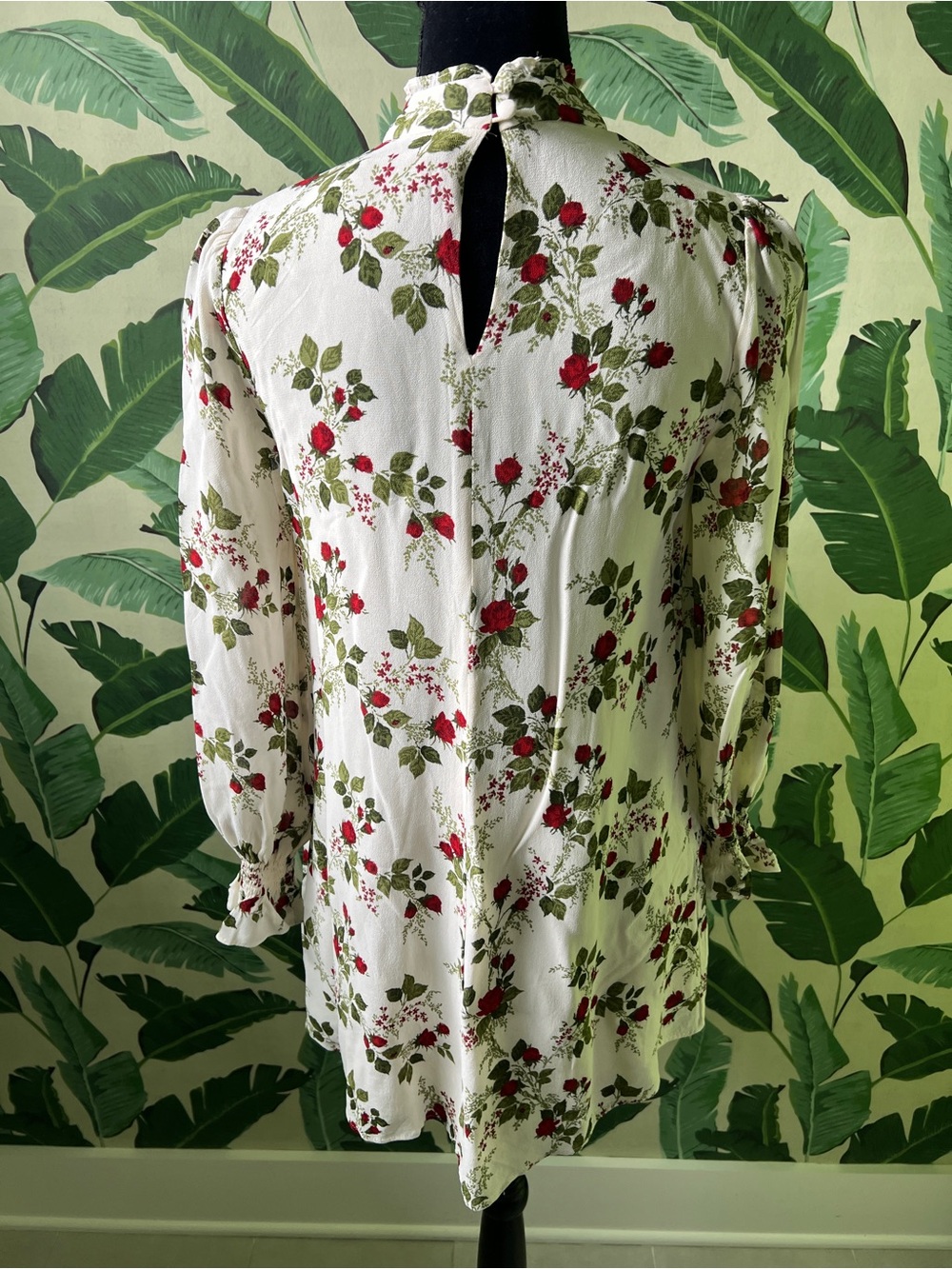 Reformation Rose Floral Jordan Jourdan Babydoll Mini Dress Womens Small Cream - Picture 8 of 11